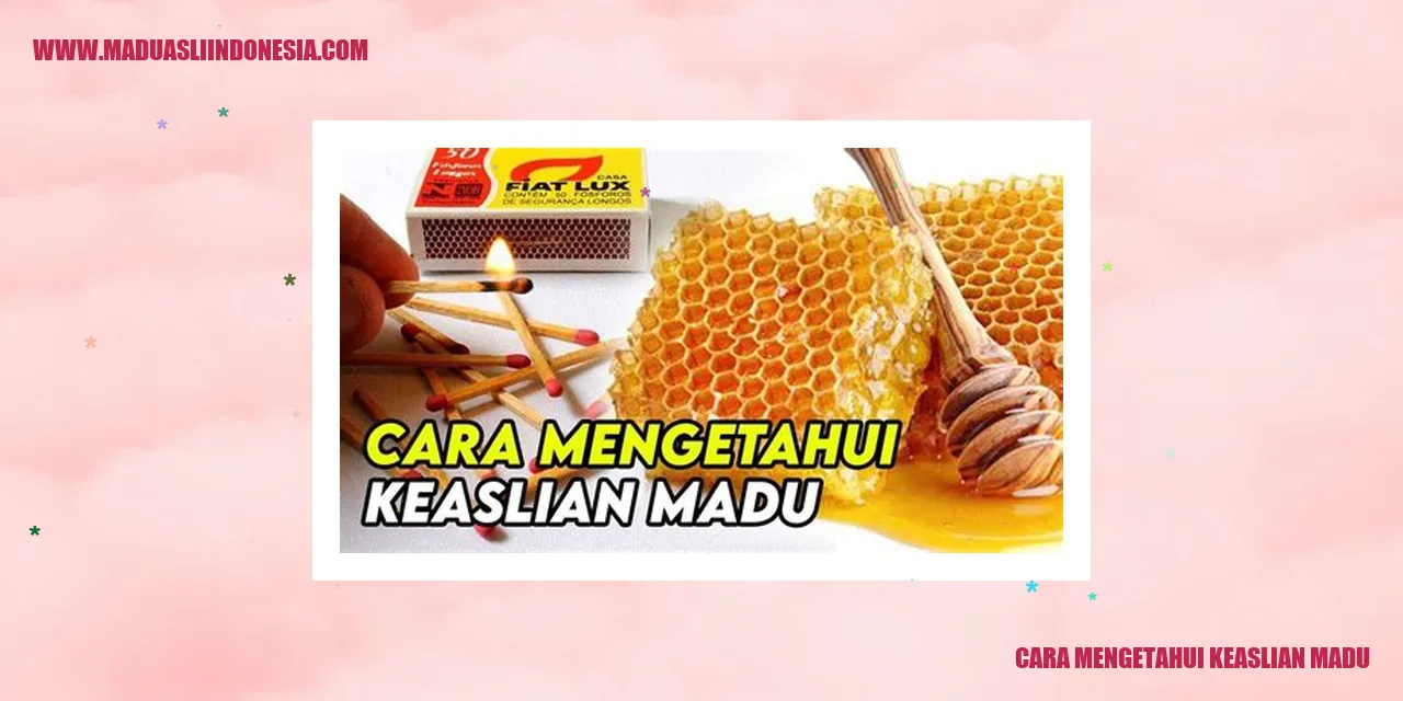 Cara Mengetahui Keaslian Madu