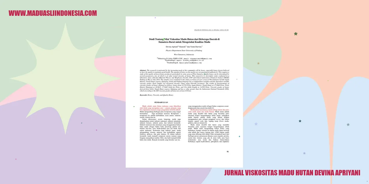 jurnal viskositas madu hutan devina apriyani