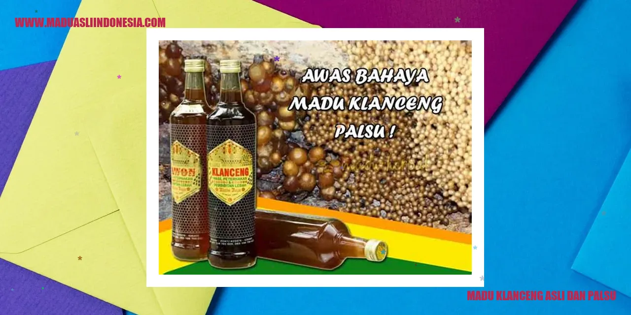 madu klanceng asli dan palsu